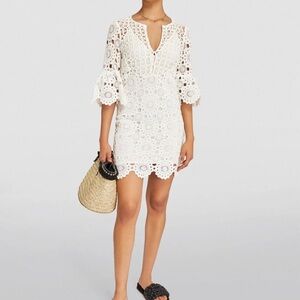 Maje Guipure Lace Mini Dress Size:42